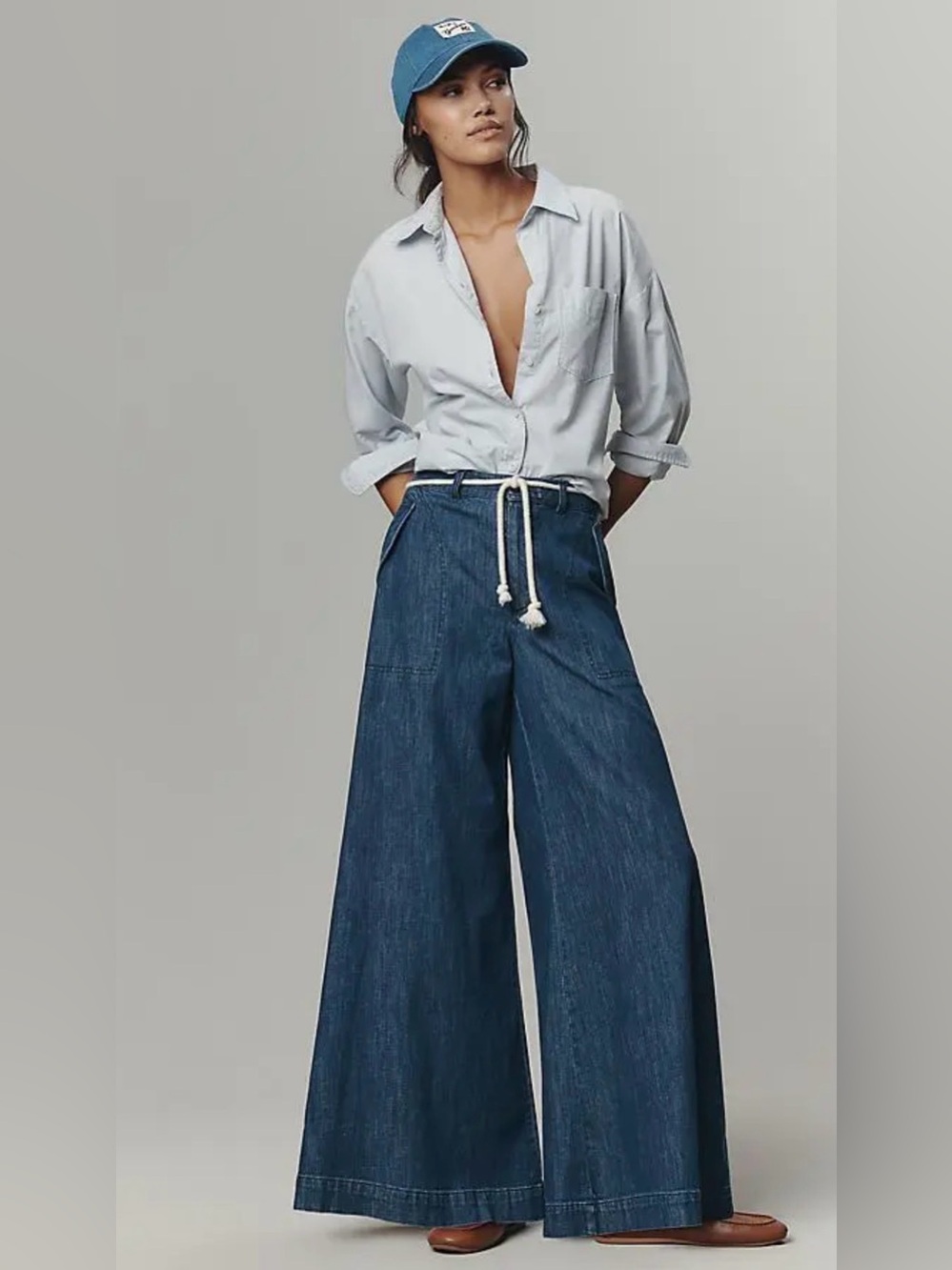 Anthropologie Pilcro Wide Leg Jeans in Dark Denim - Picture 3 of 6